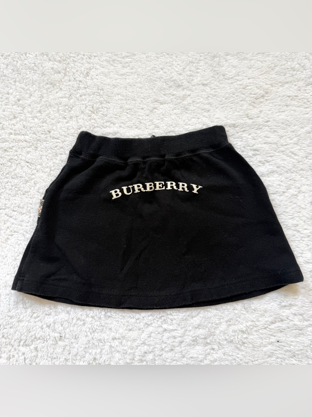 Burberry Nova Check Skirt 90cm 2T black beige plaid bottoms girl Horse Authentic